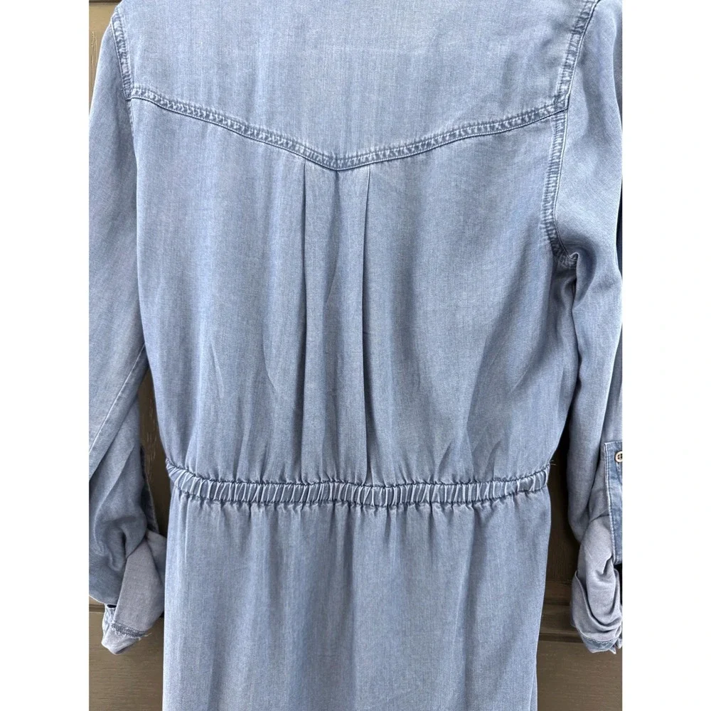NWT 100% Tencel Love Tree Denim Shirt Dress Medium Light Blue Cowgirl Chic